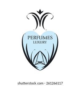 Abstract vector logo with patterns for perfumery