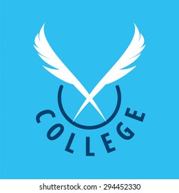 Abstract vector logo pens for college