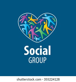 Abstract vector logo people for social groups