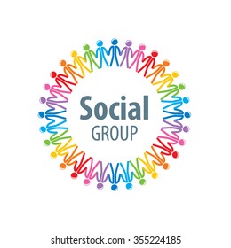 Abstract vector logo people for social groups
