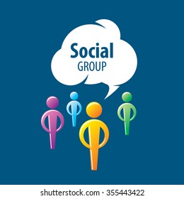 Abstract vector logo people for social groups