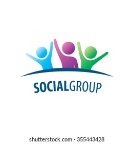 Abstract vector logo people for social groups
