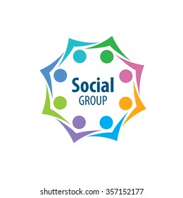 Abstract vector logo people for social groups