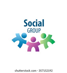 Abstract vector logo people for social groups