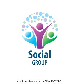 Abstract vector logo people for social groups