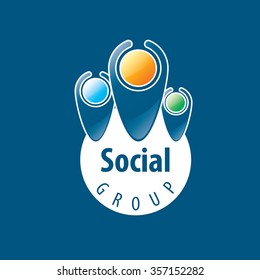 Abstract vector logo people for social groups