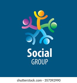 Abstract vector logo people for social groups