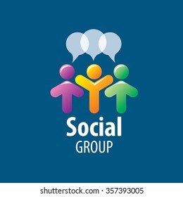 Abstract vector logo people for social groups
