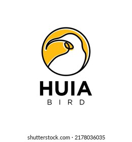 Abstract vector logo for rare huia bird icon design. Vector illustration EPS.8 EPS.10