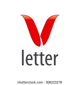 Abstract vector logo red letter V