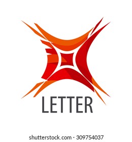 Abstract vector logo red letter X