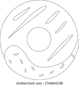 Abstraktes Vektor Logo rund um Donut mit Schokolade