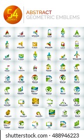 Abstrakter Vektor-Logo-Satz, Sammlung moderner geometrischer Geschäftssymbole, fließende Linien-Design