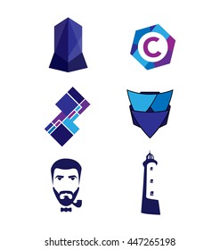 Abstract Vector Logo Set Design Template. Creative Concept Icons