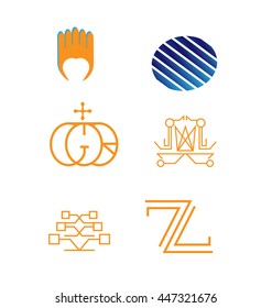 Abstract Vector Logo Set Design Template. Creative Concept Icons