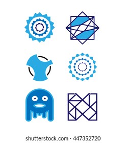 Abstract Vector Logo Set Design Template. Creative Concept Icons