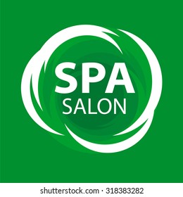 Abstract vector logo for Spa salon on a green background