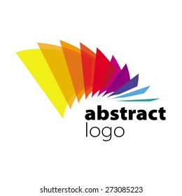 abstract vector logo spectrum curved sheets