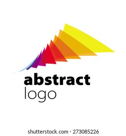 abstract vector logo spectrum curved sheets