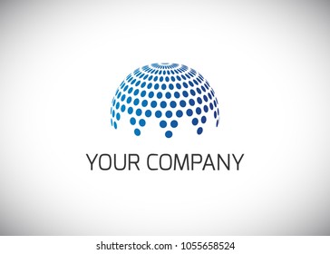 Abstract vector logo in sphere shape. Logo for Business, GLobal Technology.
