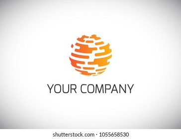 Abstract vector logo in sphere shape. Logo for Business, GLobal Technology.