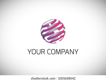 Abstract vector logo in sphere shape. Logo for Business, GLobal Technology.