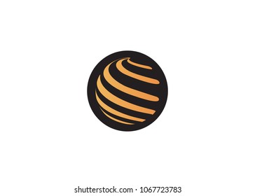 Abstract vector logo in sphere shape. Logo for Business, GLobal Technology. with circle background