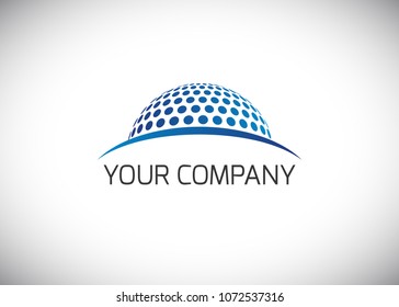 Abstract vector logo in sphere shape. Logo for Business, GLobal Technology.