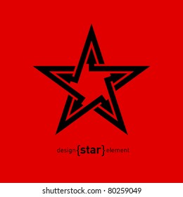 Abstract vector logo, star with arrows. Company design element