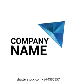 Abstract vector logo template for business company. EPS10. Illustration of arrow in polygonal style.
