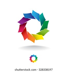 Abstract vector logo template colorful circle.