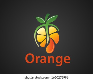 abstract Vector Logo Template Fresh Orange fruit Juice Concept Logo design inspiration