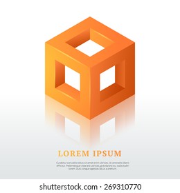 Abstract vector logo template. Isometric design element.