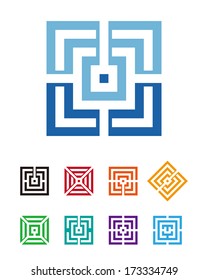 Abstract vector logo template. Square icon set. You can use in the commerce, financial, construction ,spinning or creative design concepts. 