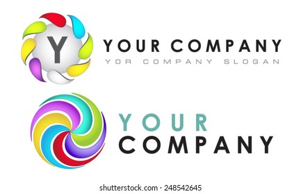 Abstract vector logo template, whirl, whirligig, hypnosis logo