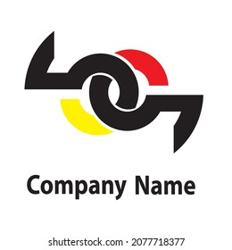 Abstraktes Vektorlogo in drei Farbvarianten auf weißem Hintergrund. Schönes Logotype Design für luxuriöse Firmenmarke. Vektorgrafik