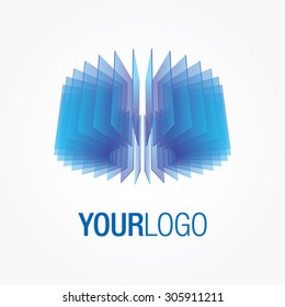 Abstract vector logo, with transparent glass layers.