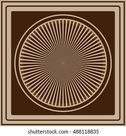 Abstract vector logo. Wheel. Beautiful brown background with circle