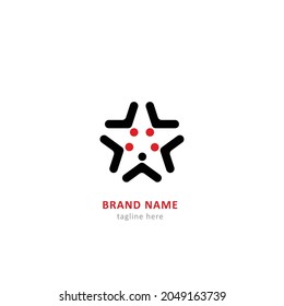 An abstract vector logo in which a cohesive team looks like a star