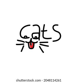 Abstract vector logo written by a cat with the letters c and a forming a cat's eye