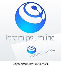 Abstract vector logotype. Emblem for for Business, Technology, Corporation.