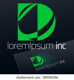 Abstract vector logotype. Emblem for Ecology, Pharmacy, Cosmetic activity