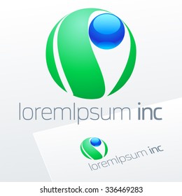 Abstract vector logotype. Emblem for Ecology, Pharmacy, Cosmetic activity