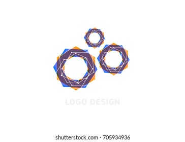 Abstract vector logotype. Line hexagon creative simple logo design template. Universal geometric symbol font icon.