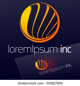 Abstract vector logotype on dark Background. Emblem for Media, Fashion, Cosmetics