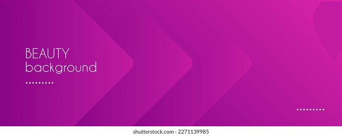 Abstract vector long banner. Minimal magenta background with arrows and copy space for text. Social media cover, header, web banner