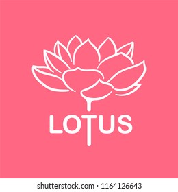 Abstract vector lotus flower symbol icon 