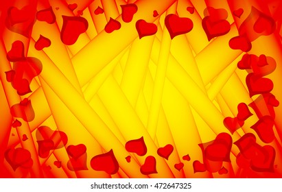 Abstract vector love background full of hearts. Valentines day frame for card with copyspace.