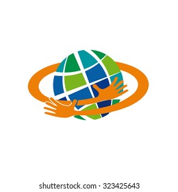 Abstract vector love the earth concept