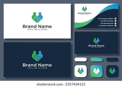 abstract vector love puzzle logo